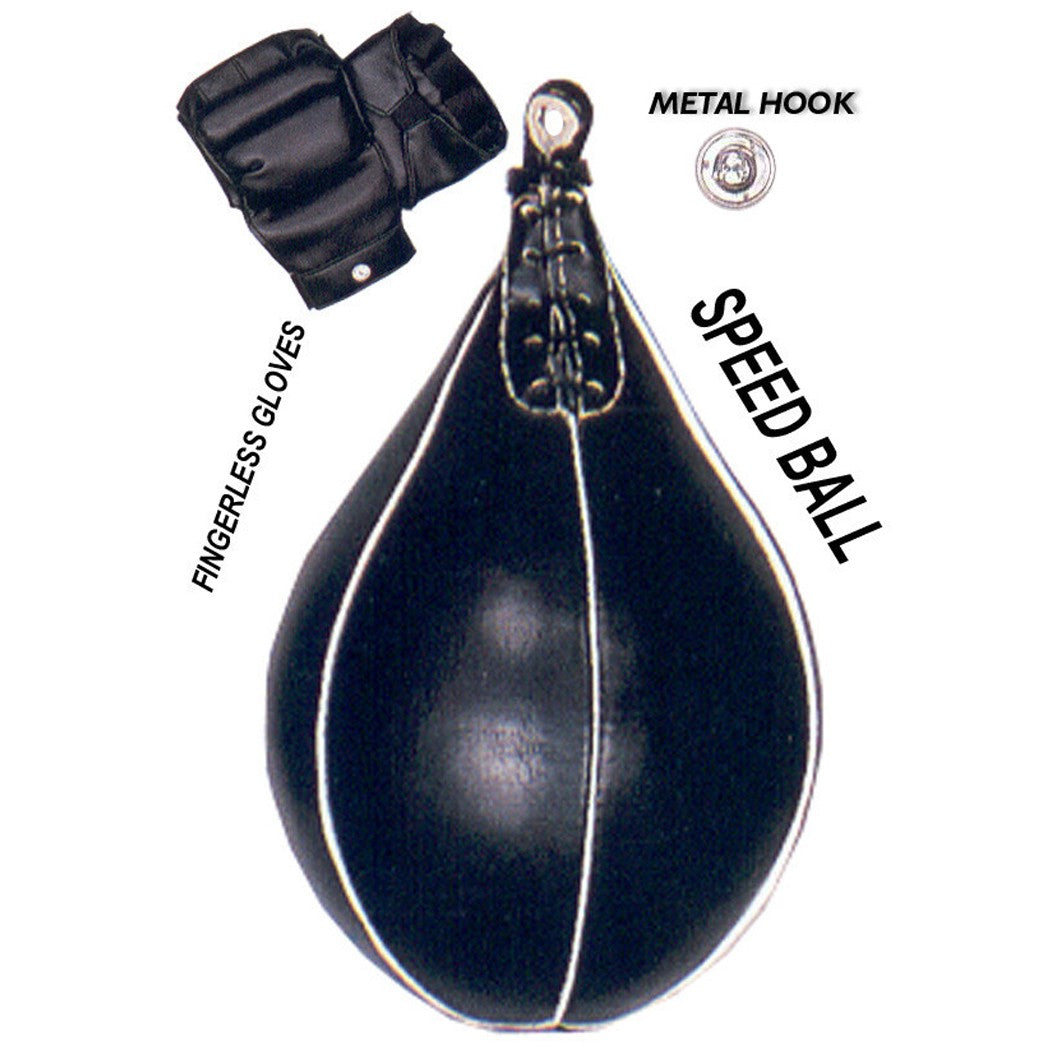 Heavy Duty Speed Ball Set with Punching Gloves and Metal Hook - Boxing Fitness Equipment