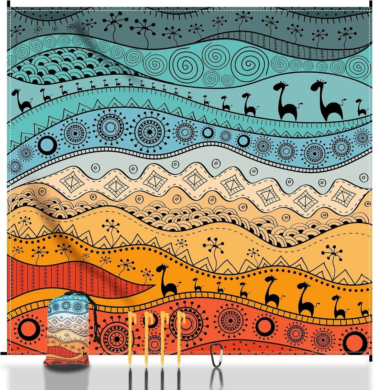 Large Waterproof Sandproof Beach Blanket 79 x 83 Inches Quick Dry Outdoor Mat