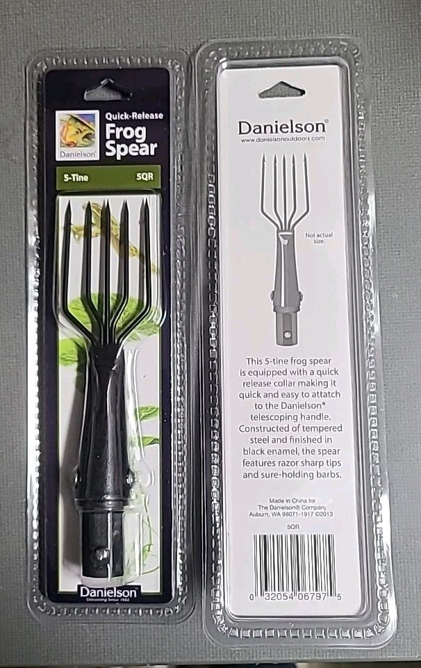 Fishing Spear Set - 2 Danielson Frog Gig Spears with Quick Release, 6.5 Inch