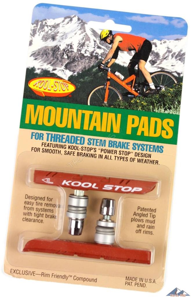 Mountain Bike Brake Pads Salmon Wet Weather Threaded Stem Set