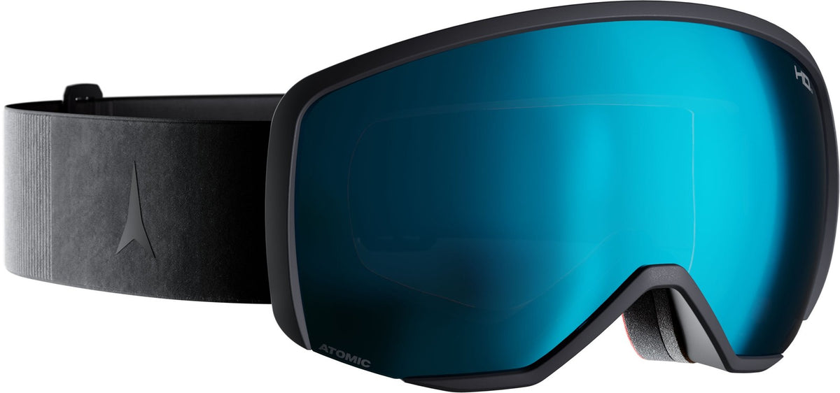 Men's Snow Goggles with HD Blue Lenses - Black Frame, Medium Fit