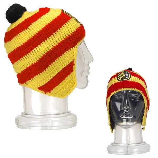 Lib Tech Banana Flap Beanie - Yellow and Red Winter Hat with Ear Flaps