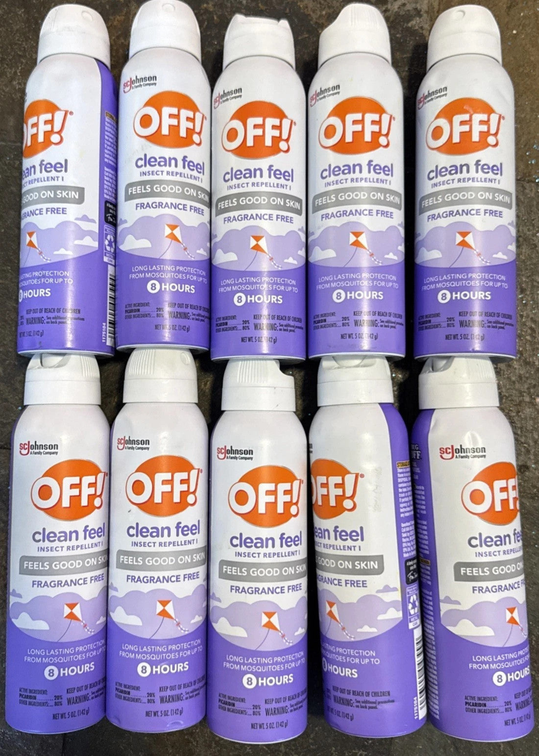 10-Pack Off Clean Feel Insect Repellent 8-Hour Odor-Free Spray 5 oz