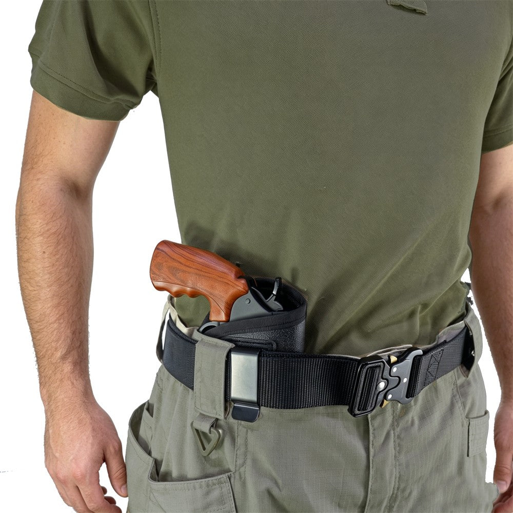 Universal Leather Holster for 2-Inch Snub Nose Revolvers - Anti-Slip IWB Concealed Carry
