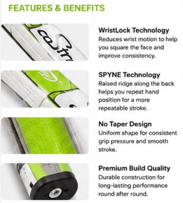Golf Putter Grip with No Taper SPYNE Technology - Stabilize & Control