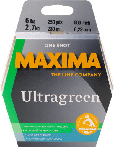 Ultragreen Monofilament Fishing Line - Maxima One Shot, Multiple Weights