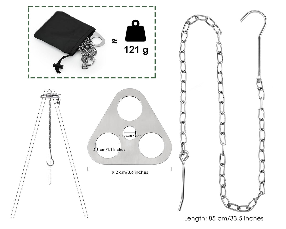 Stainless Steel Campfire Tripod Plate for Outdoor Cooking and Camping