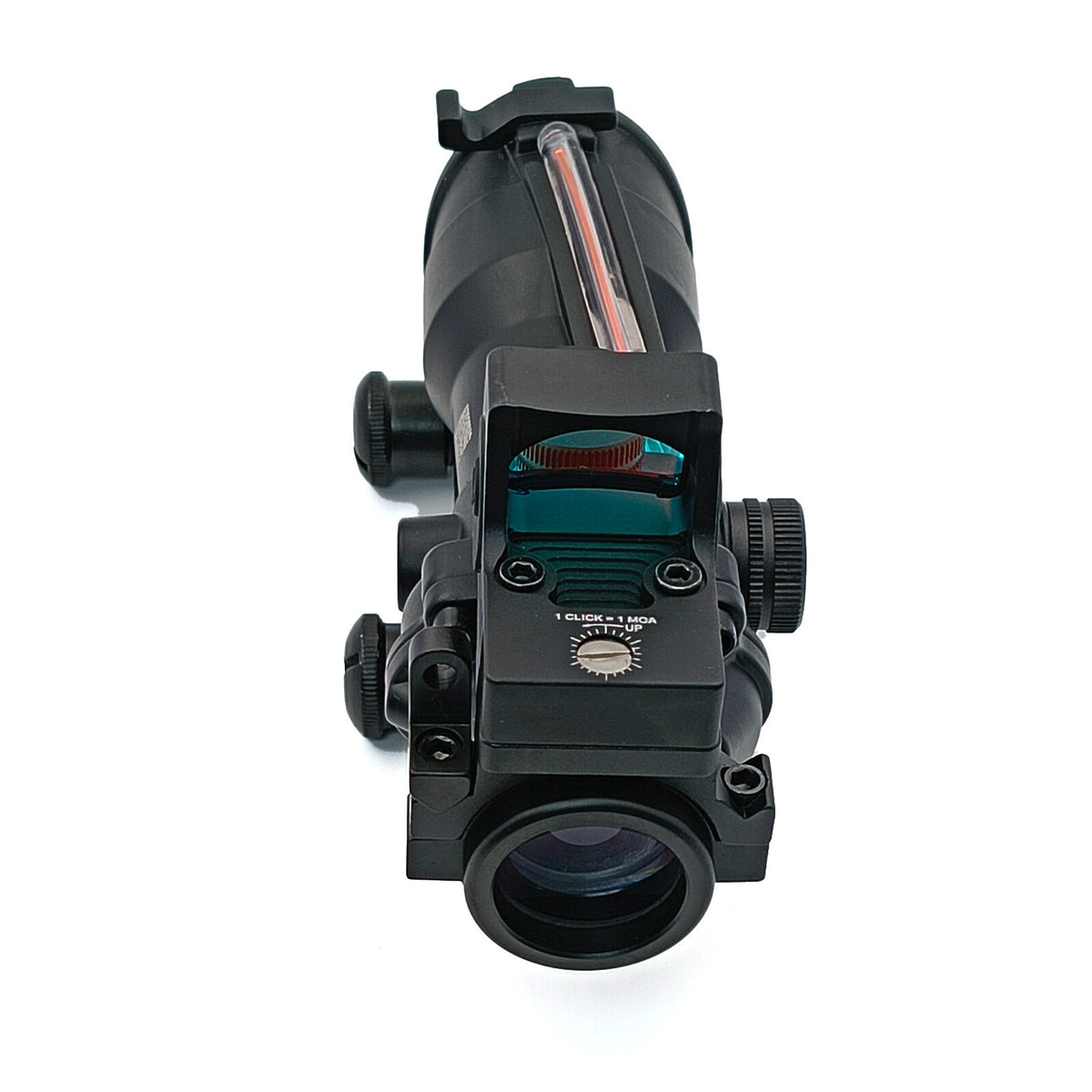 4x32 Red Fiber Optic with Chevron Reticle Shockproof Durability
