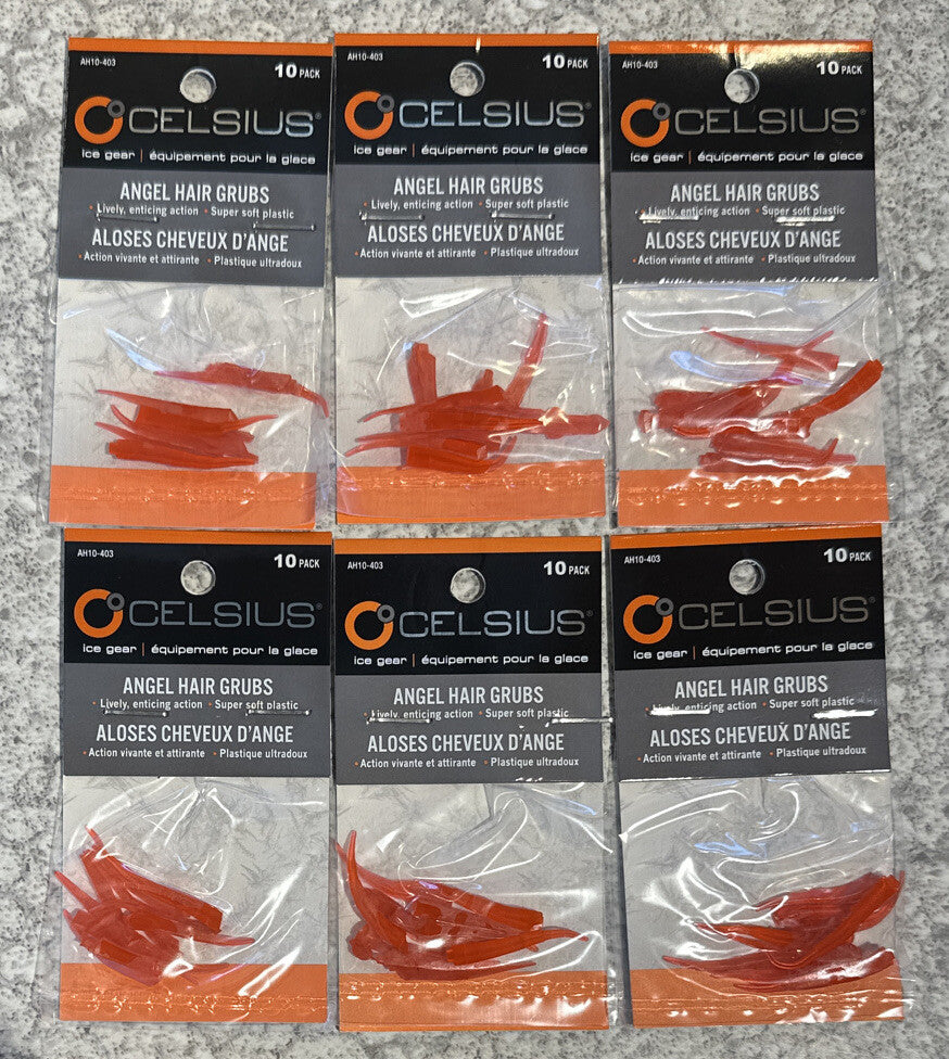 Soft Plastic Grubs for Ice Fishing - Crappie Bream Trout Bait, 6-Pack