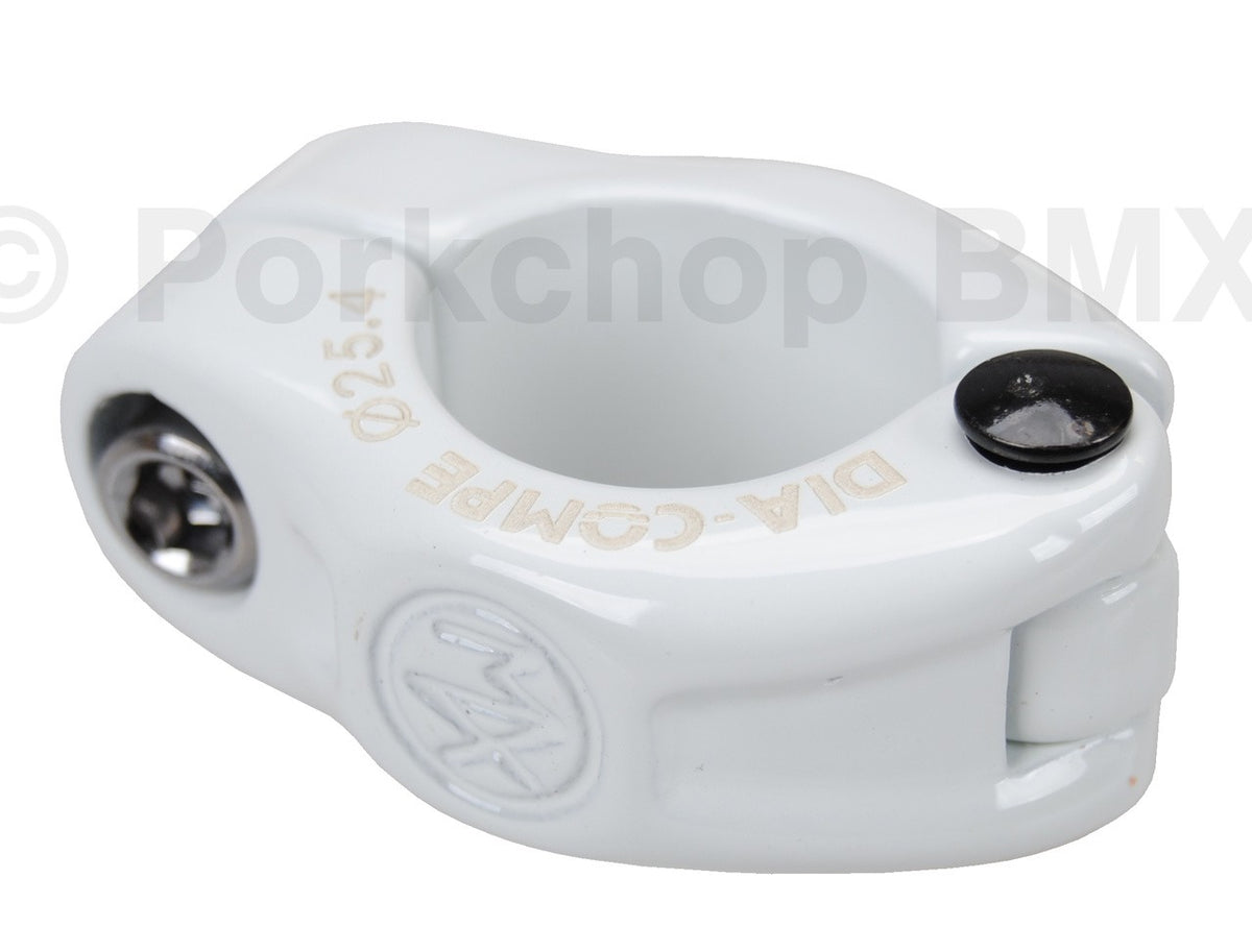 Dia-Compe MX Hinged BMX Seat Clamp 25.4mm White Aluminum Bicycle Part
