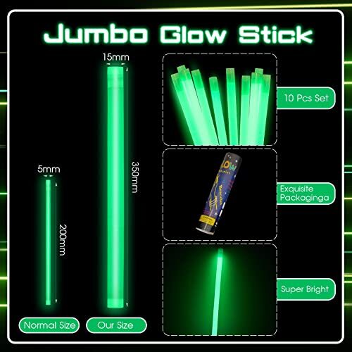 14-Inch Emergency Glow Sticks Jumbo Light Set for Camping Survival