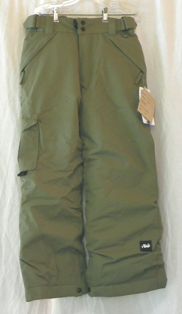 Insulated Snowboard Pants for Boys Youth Medium - Olive Green