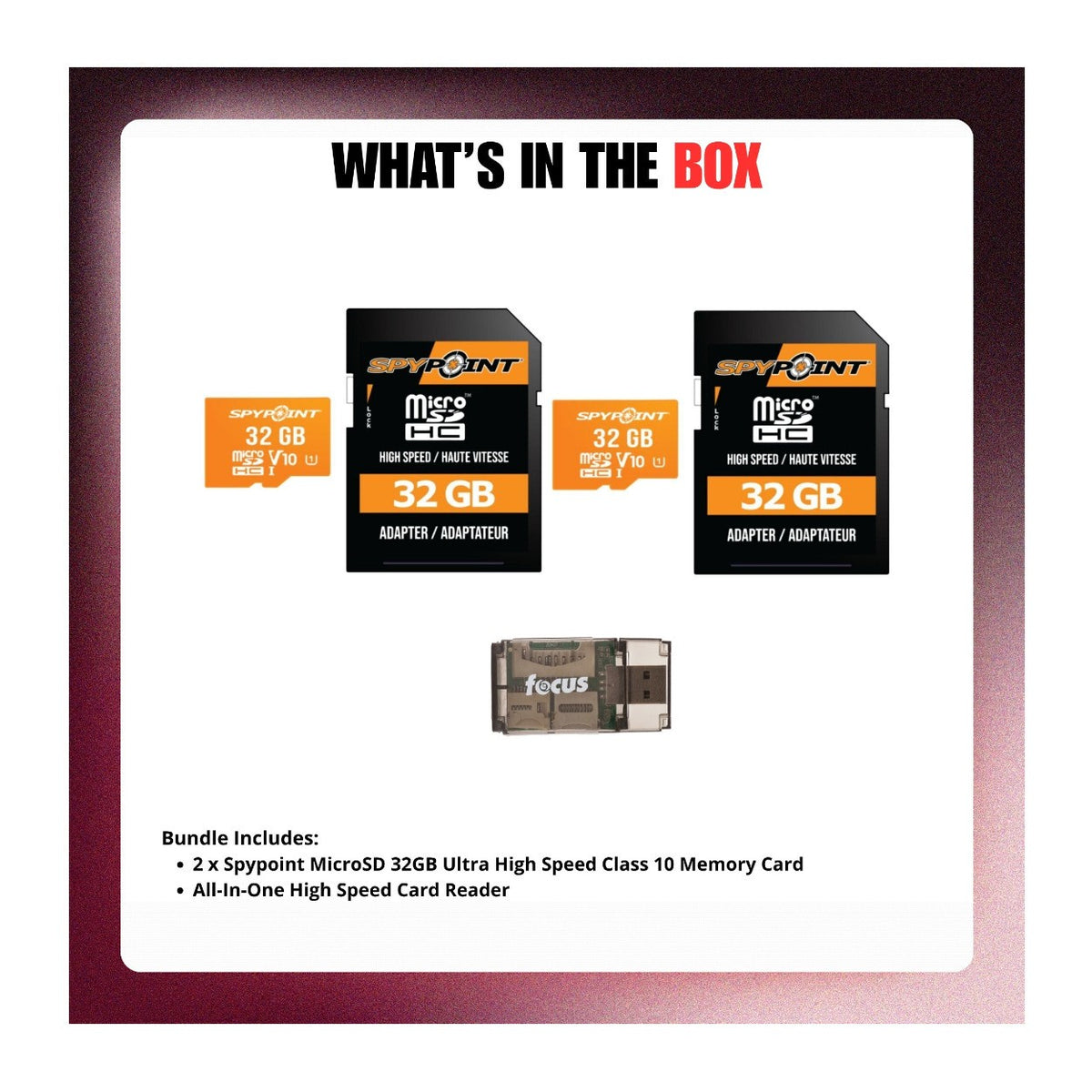 MicroSD 32GB Memory Card 2-Pack with Card Reader Bundle - Class 10
