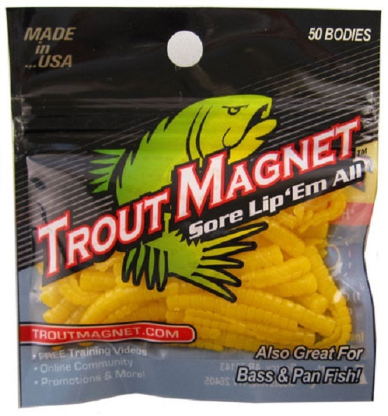 Trout Magnet 50 pcs. Body Pack for Fishing Lures - Yellow