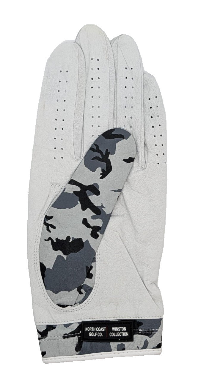 Premium Cabretta Leather Golf Glove Men’s Left Hand XL Camouflage White