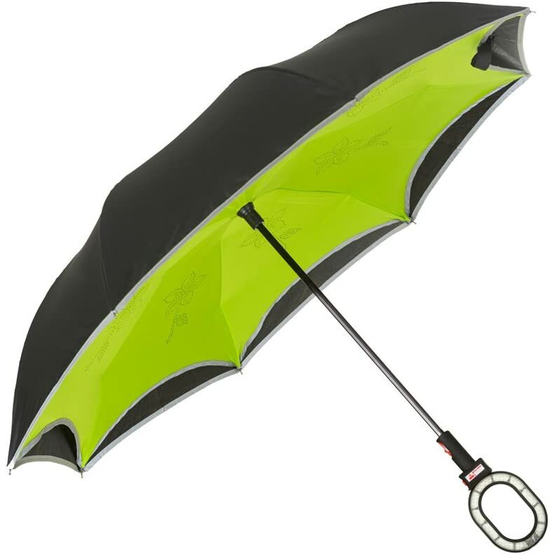 All-In-One Smart LED Safety Umbrella with SOS & White Light - Reflective, Water-Resistant, Hands-Free Handle