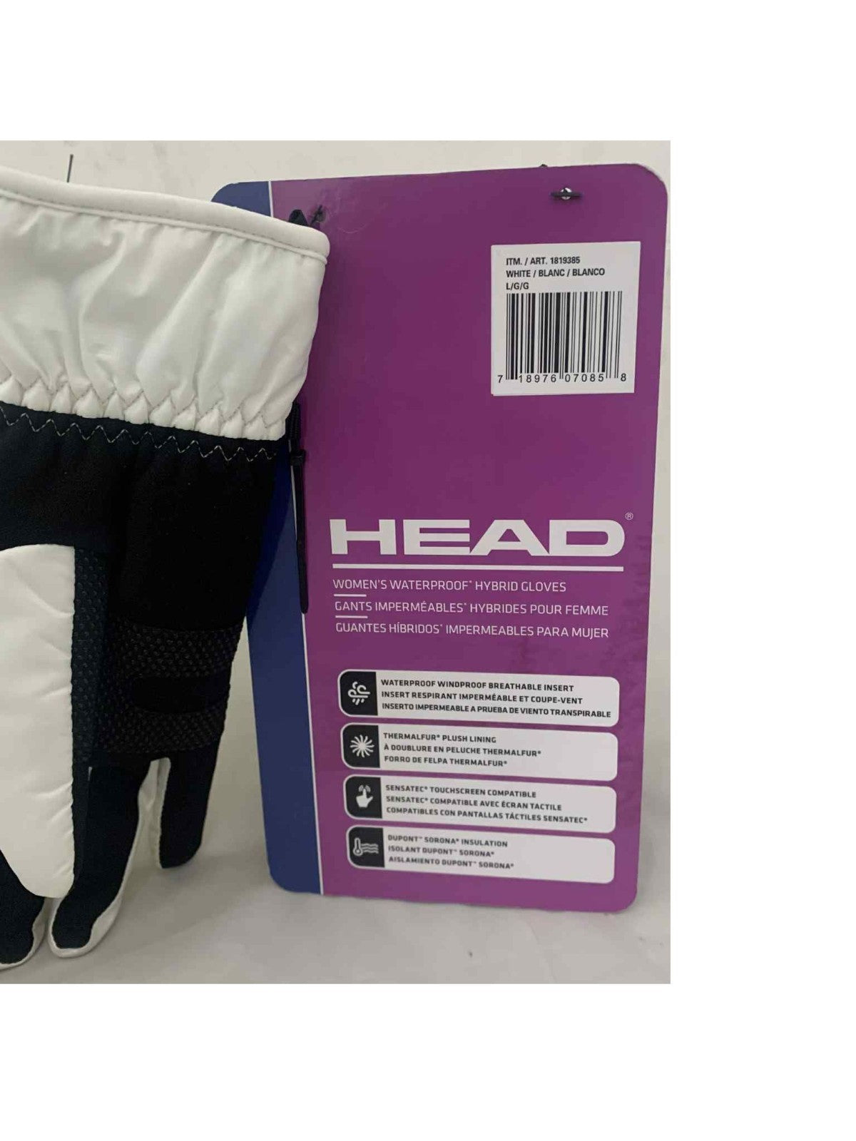 Women Waterproof Touchscreen Gloves Large Windproof Snow Gloves White
