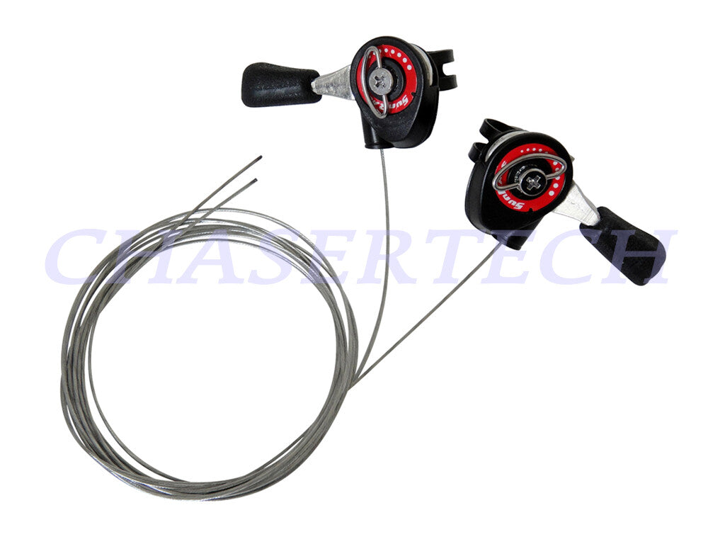 Sunrace MTB Friction Thumb Shifters with Cables Set - Compatible with MTB & Touring Bikes