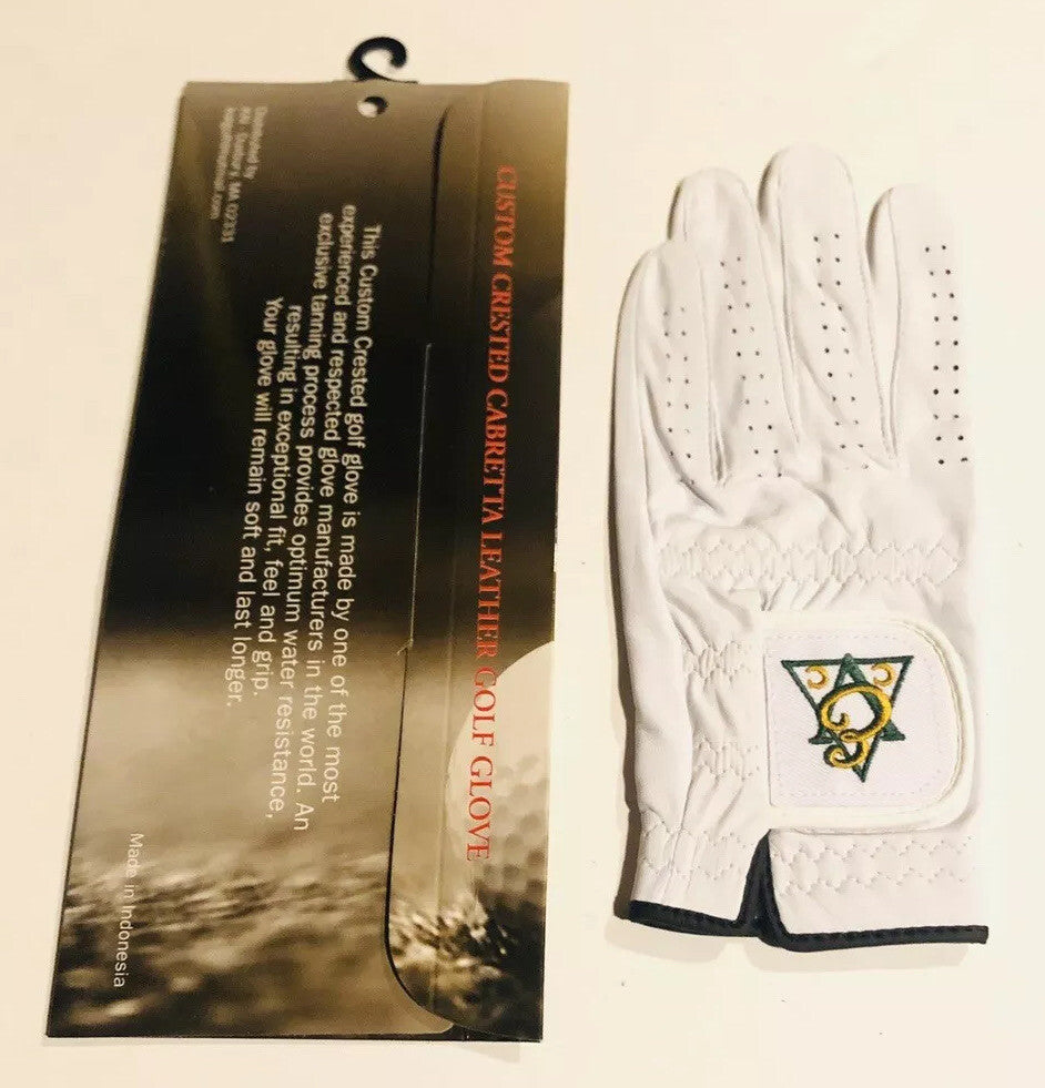 Cabretta Leather Golf Glove for Men & Women - Custom Crested, Multiple Sizes