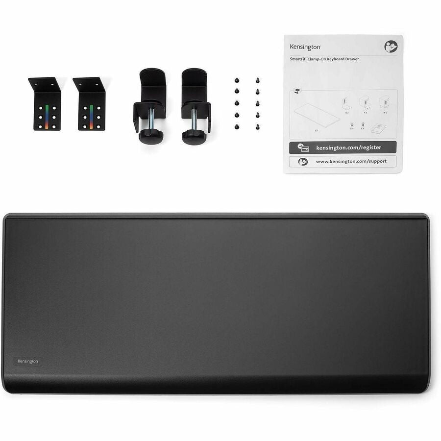 Clamp-On Keyboard Drawer for Desks - Black, SmartFit by Kensington (k55407ww)