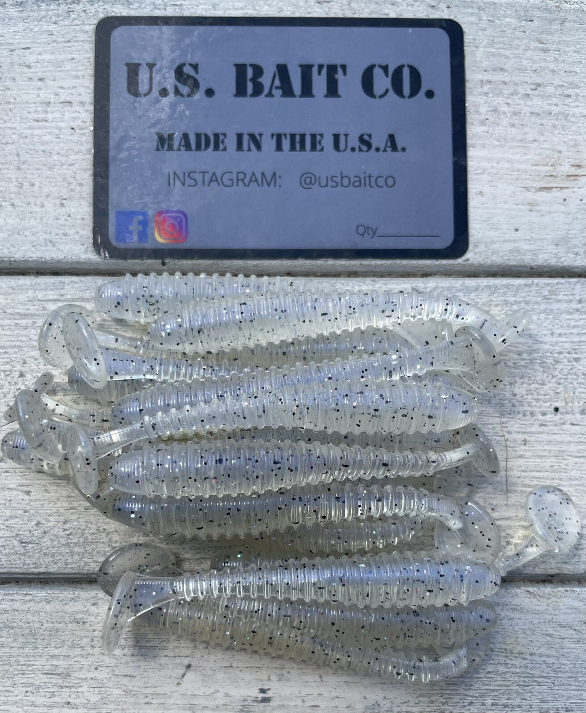 3-Inch Ribbed Soft Plastic Swimbaits Lot of 20 for Bass Crappie Fishing