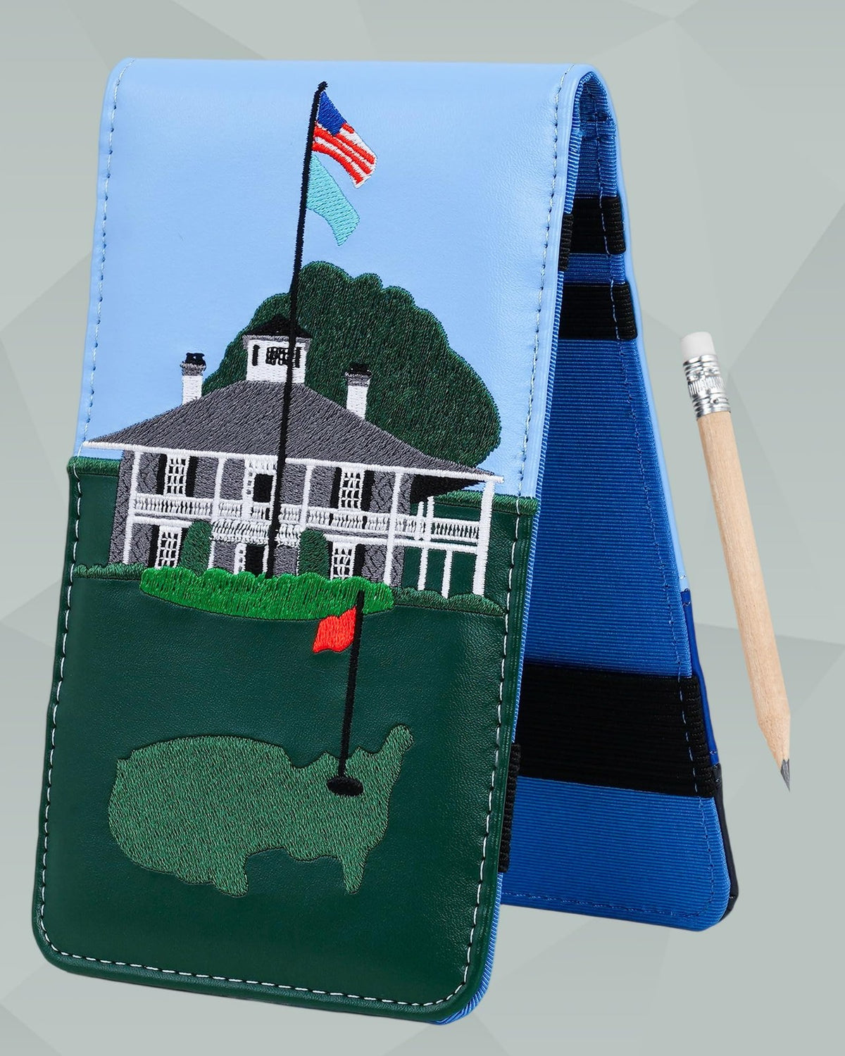 Golf Scorecard Holder Waterproof Leather Yardage Book Cover with Clover Design