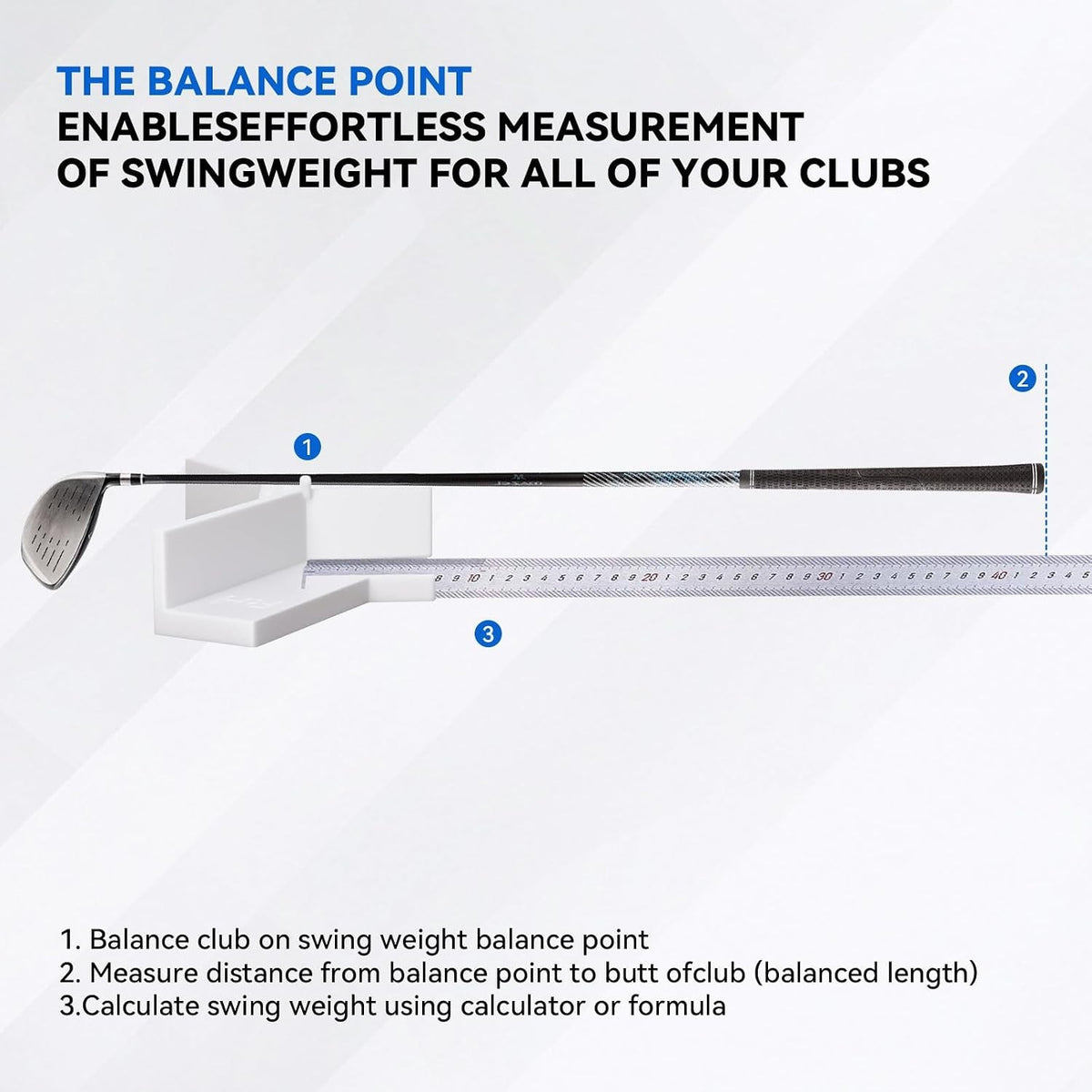 Golf Club Ruler - Length Measurement & Swing Weight Fitting Tool
