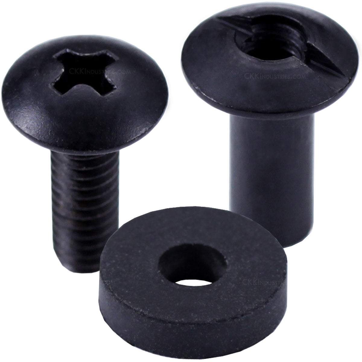 Black Chicago Screw Slotted Post Truss Head Assemblies - Multiple Sizes