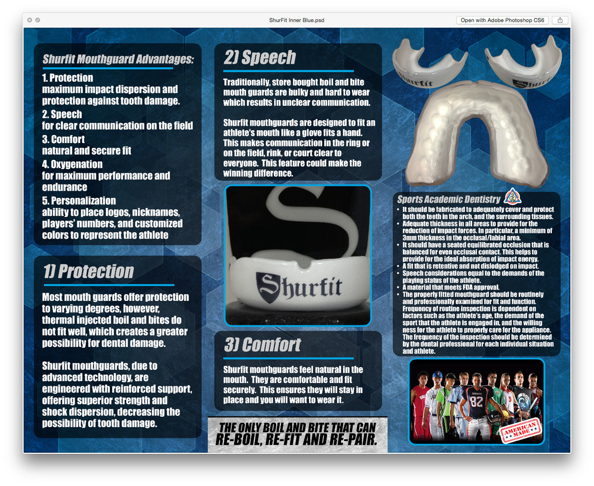 Custom Fit Mouth Guard Boil & Bite Sports Mouthpiece for Contact Sports
