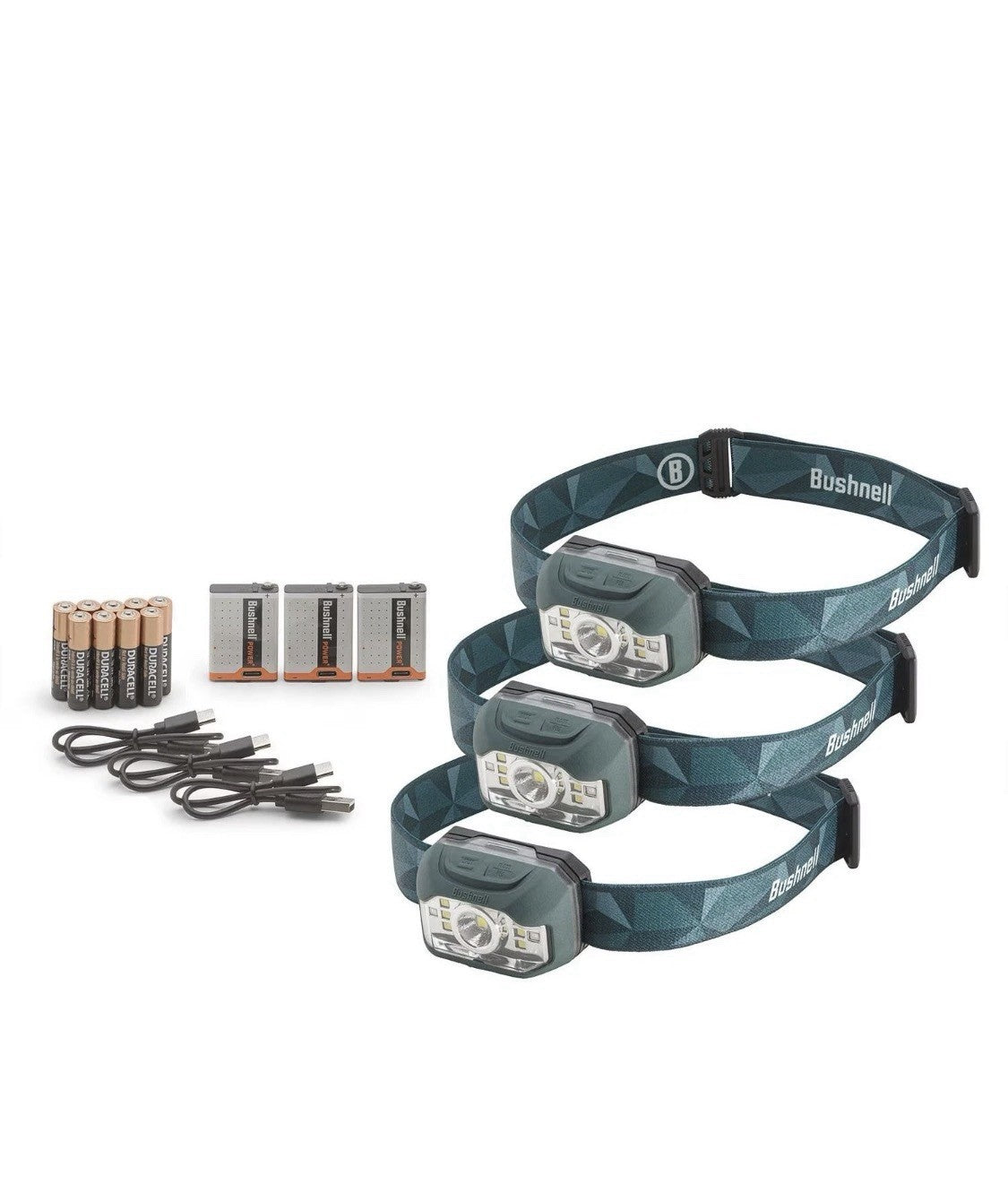 Rechargeable Dual Power Headlamp Set - 3 Pack 1000 Lumen Outdoor LED Camping Light