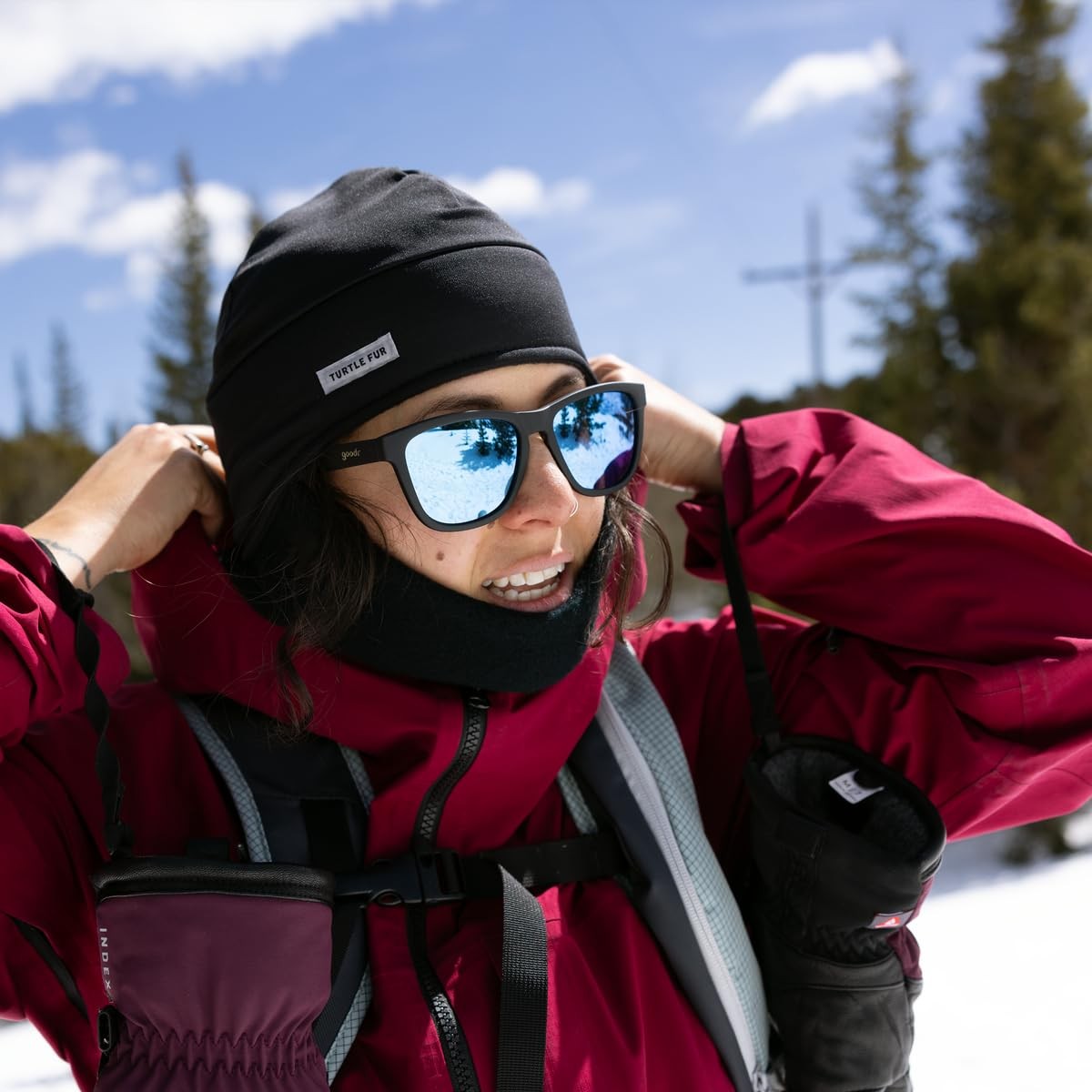 Helmet Liner for Cold Weather Sports UV Frost UV Frost Black X-Large