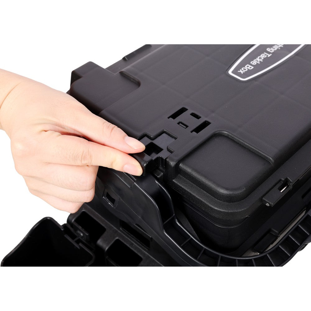 Dual Layer Fishing Tackle Box Organizer with Large Capacity & Portable Handle