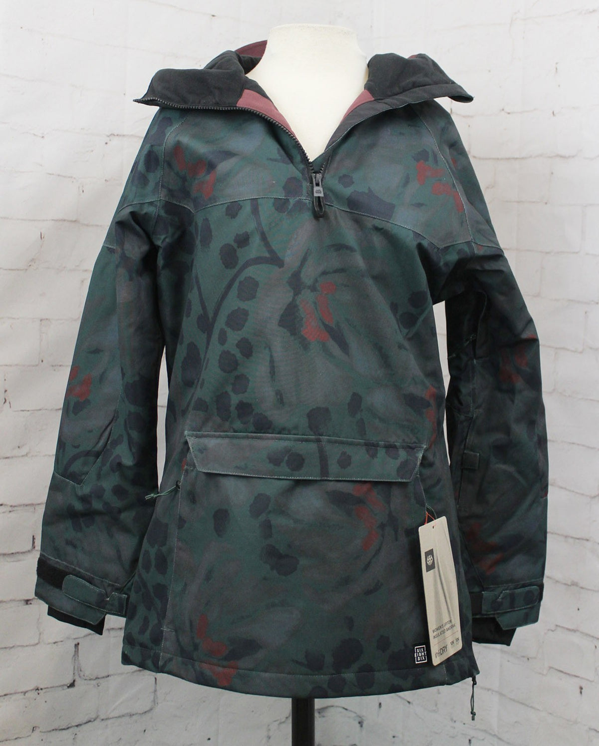 Women's Insulated Snow Jacket - Cypress Green Bloom, XS, Waterproof & Breathable
