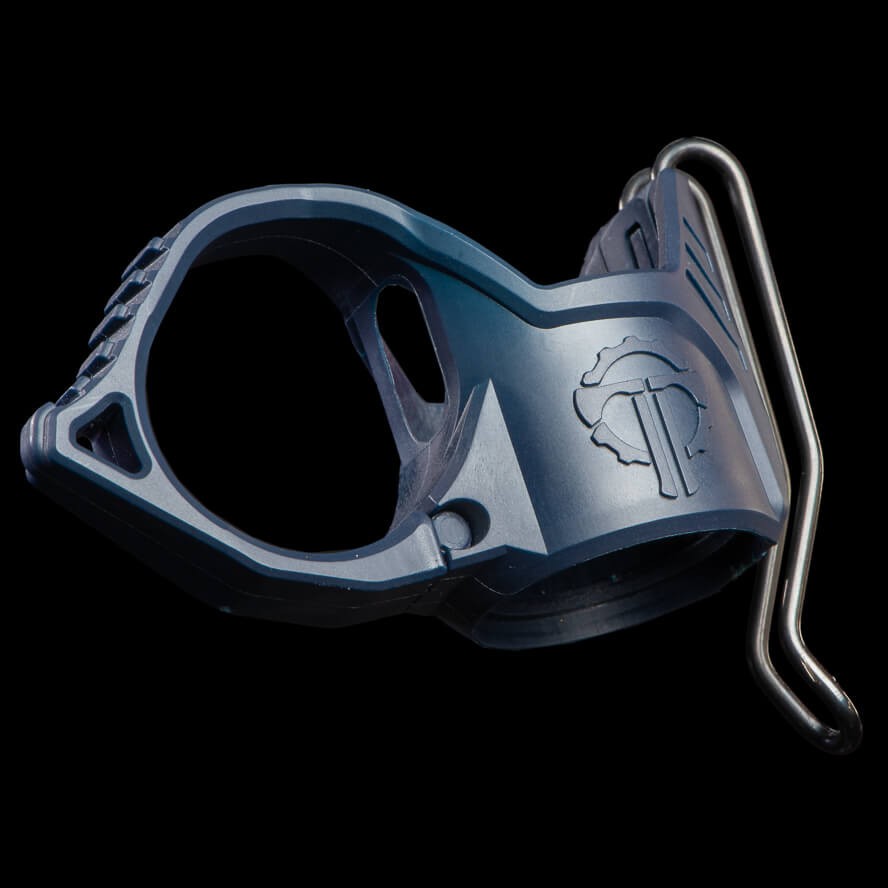 Deep Carry Flashlight Ring with Pocket Clip for Handheld Lights