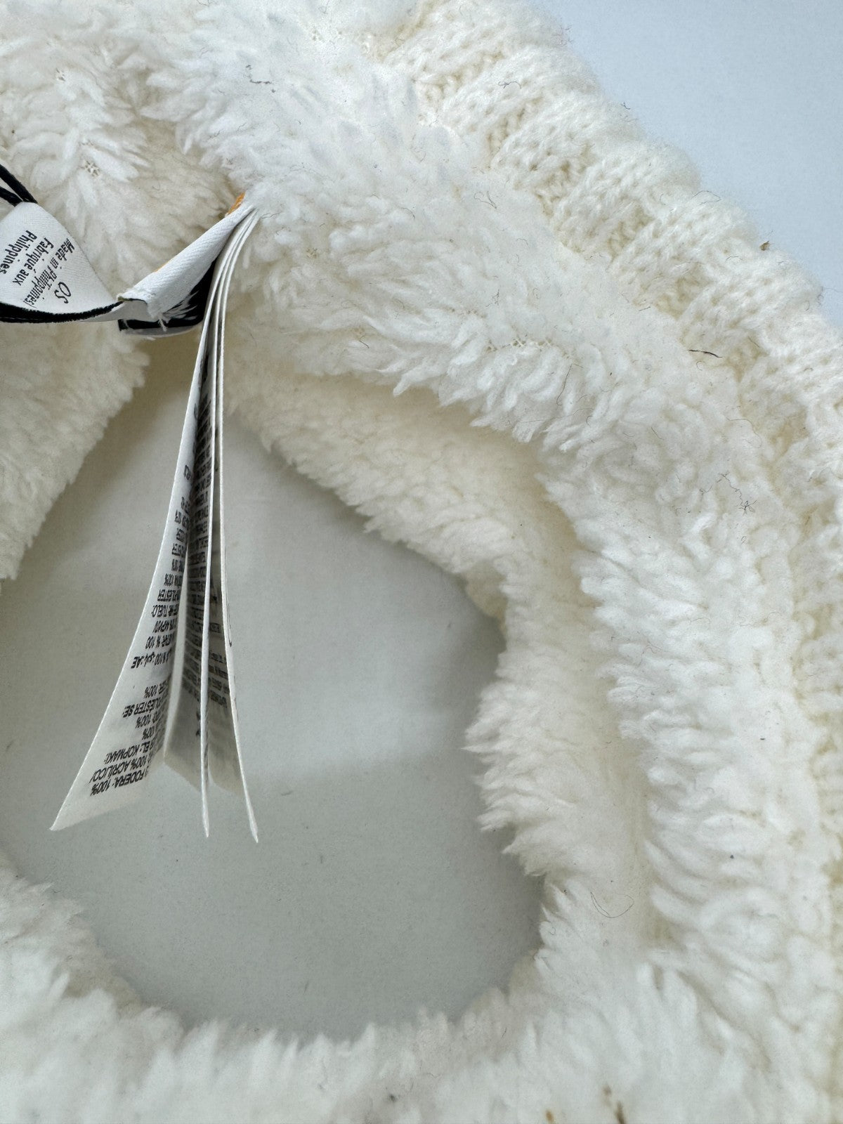 Women's Sherpa Lined Fleece Headband Earwarmer - White