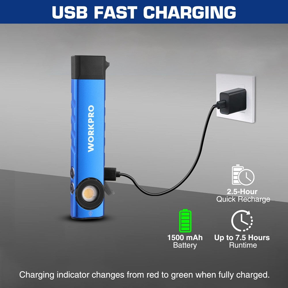 Rechargeable LED Work Light Flashlight with UV and Magnetic Base