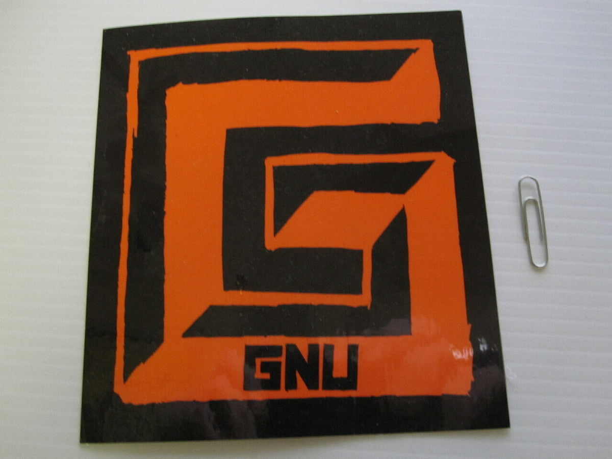 GNU 2014 Big G Orange Snowboard Sticker Flawless New Old Stock