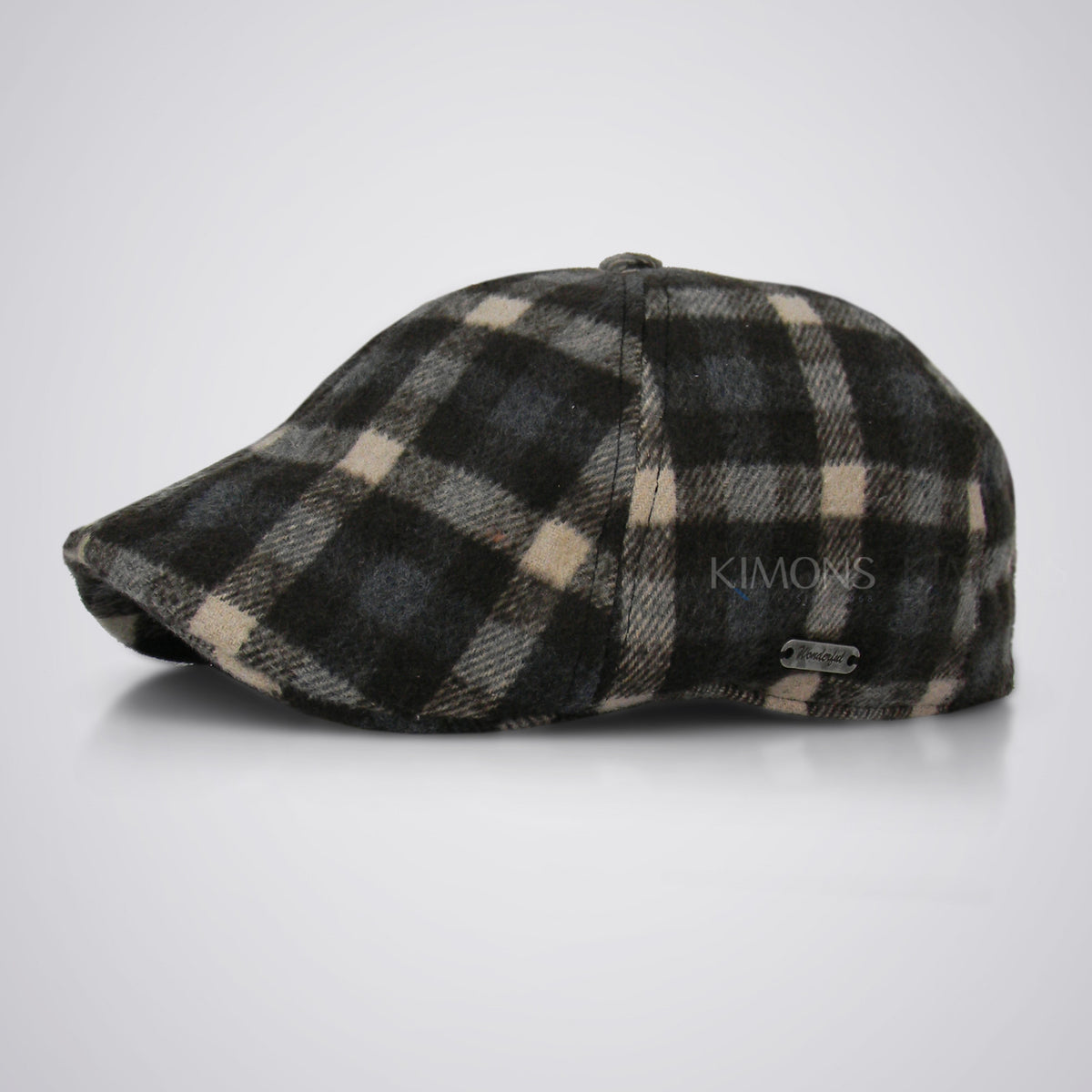 Plaid Wool Blend Ivy Cap Men’s Flat Newsboy Gatsby Hat for Golf & Casual Wear