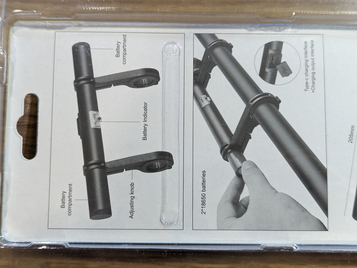 USB Bicycle Handlebar Extender with Batteries - Phone Charger & Cycling Accessory