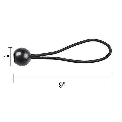 Heavy Duty Black Bungee Cord Tie Down Straps - Canopy Tarp Ties 6" & 9"