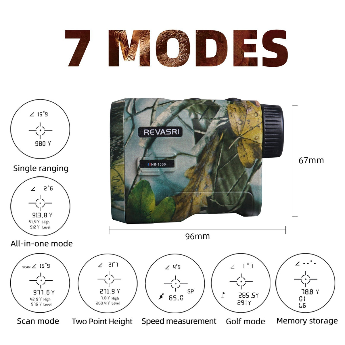 Laser Rangefinder for Hunting and Golf 1000 Yards Rechargeable Battery