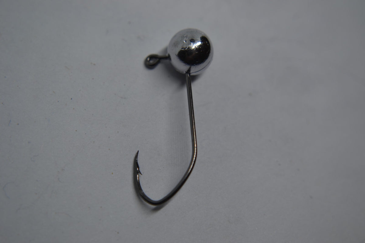 1/8 Inch #2 Ball Jig Head No Collar Black Sickle Hooks 100 Count