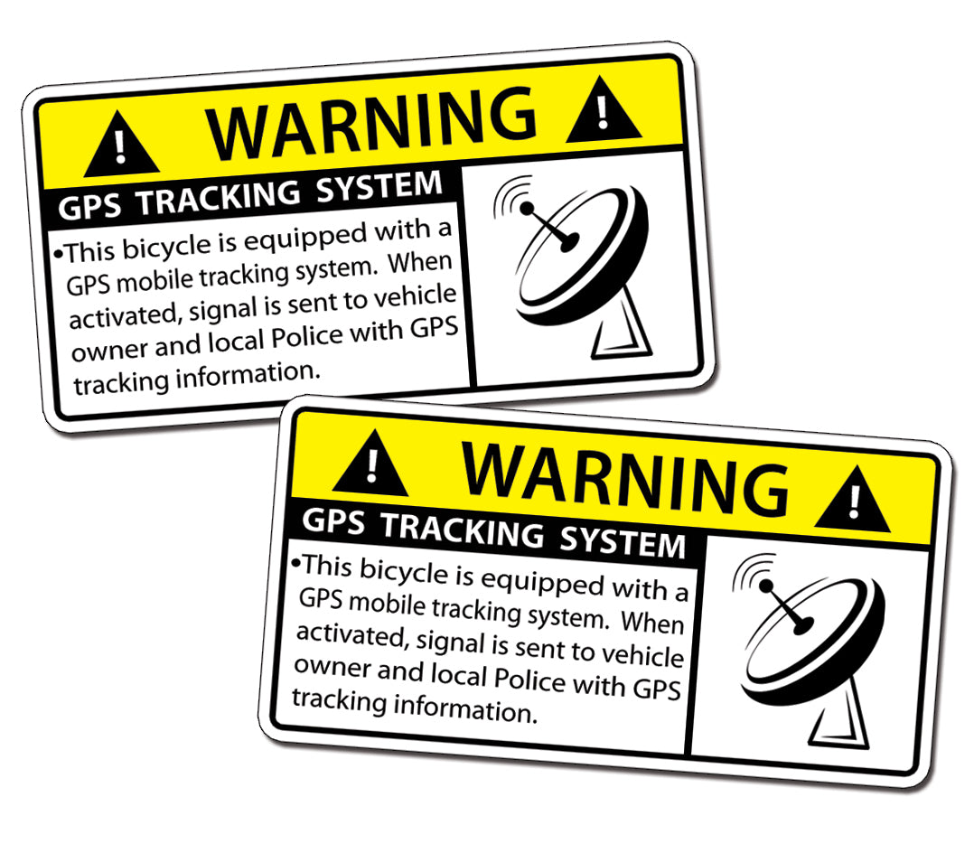 Bicycle Security Warning Decals - Waterproof Anti-Theft Stickers for Bikes (Pair)