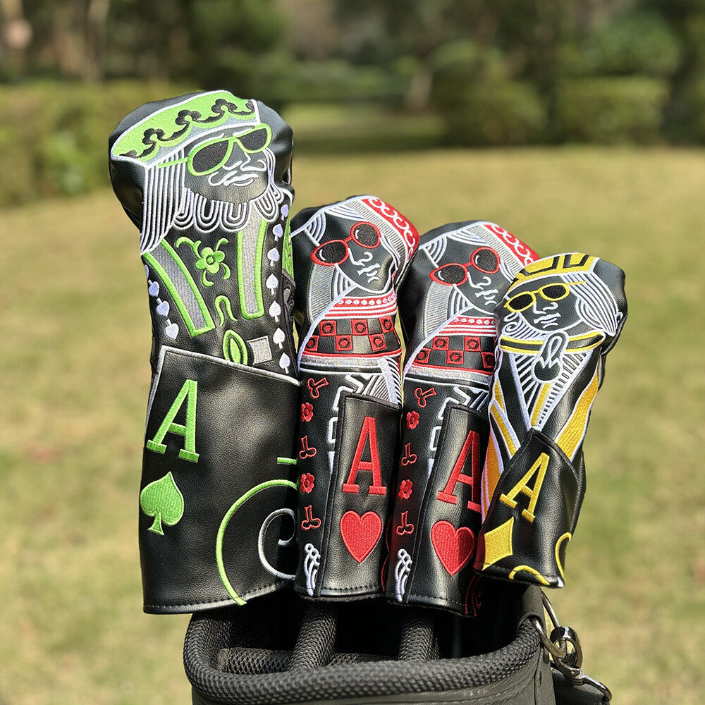 Golf Club Head Covers Set - Wood, Driver, Fairway, Hybrid, PU Leather