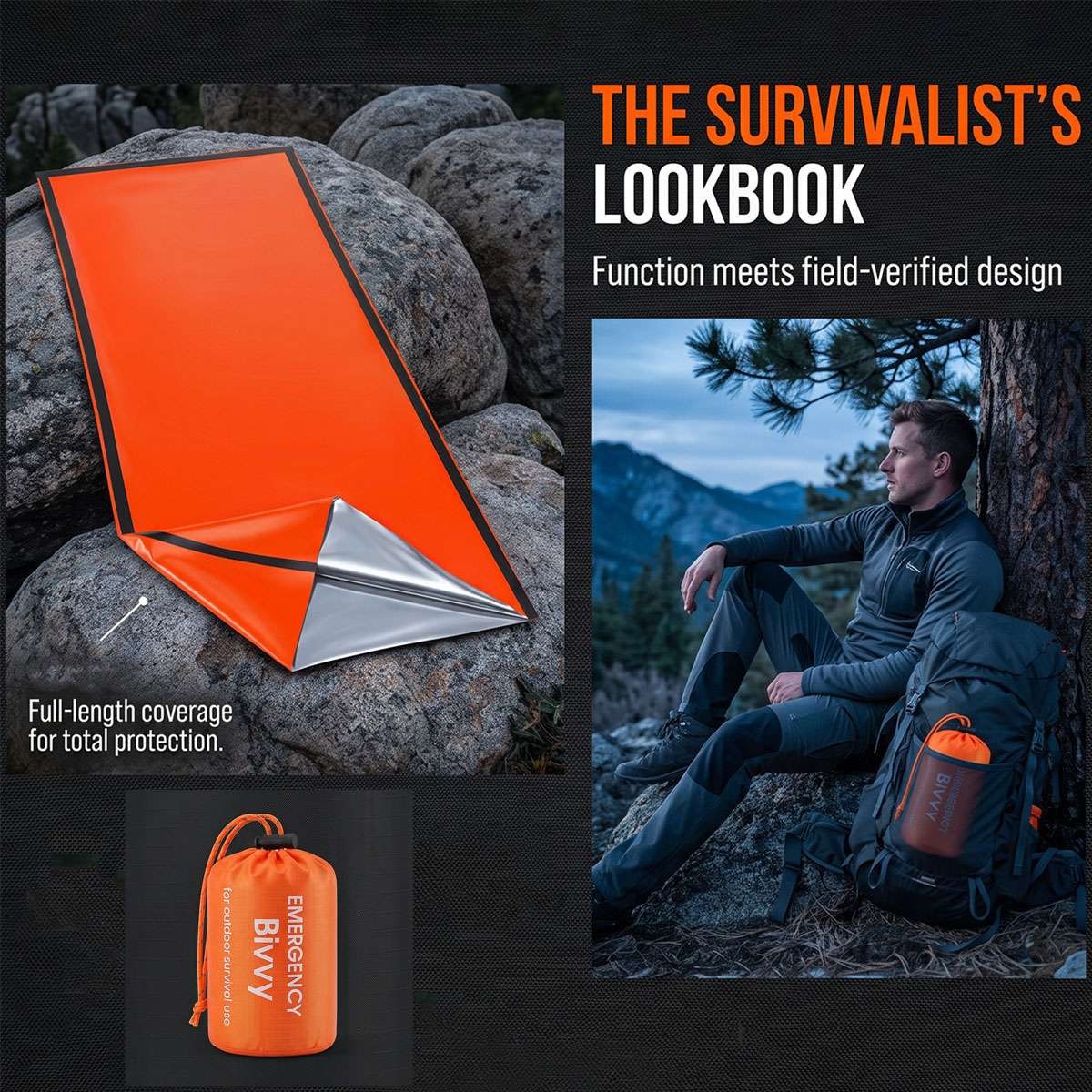 Emergency Thermal Sleeping Bags Waterproof Outdoor Survival Blankets Set