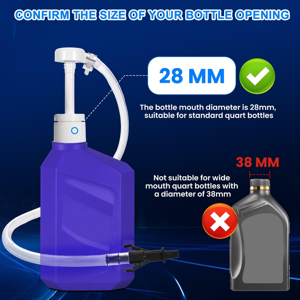 Transmission Fluid Pump for Quart Bottles Gear Oil Transfer & Differential