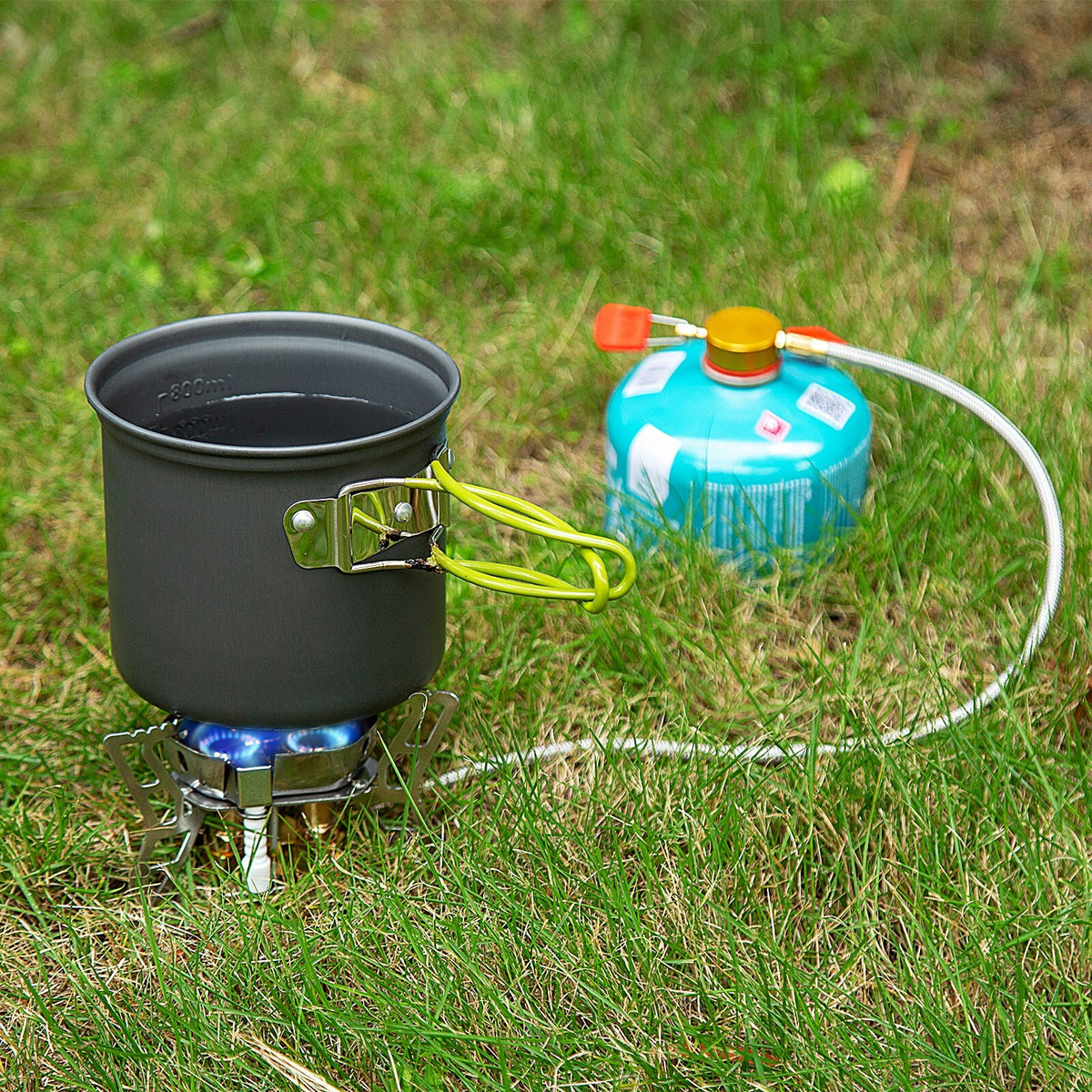 6800W Windproof Camping Stove with Piezo Ignition and Propane Adapter