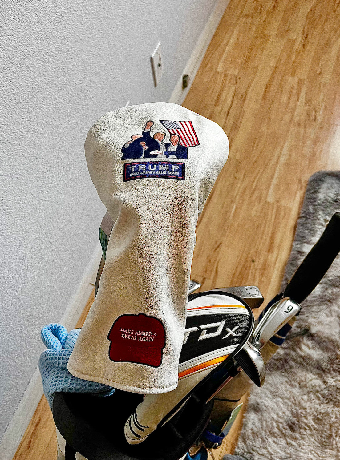 Golf Driver Head Cover - Make America Great Again Donald Trump Embroidered Patriotic Golf Accessory