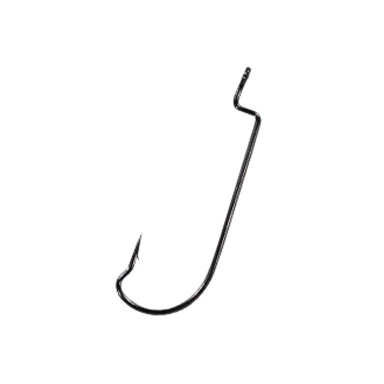 Fishing Hooks Set - Offset Shank Worm Hooks for Bass, Size 4/0, 10-Pack