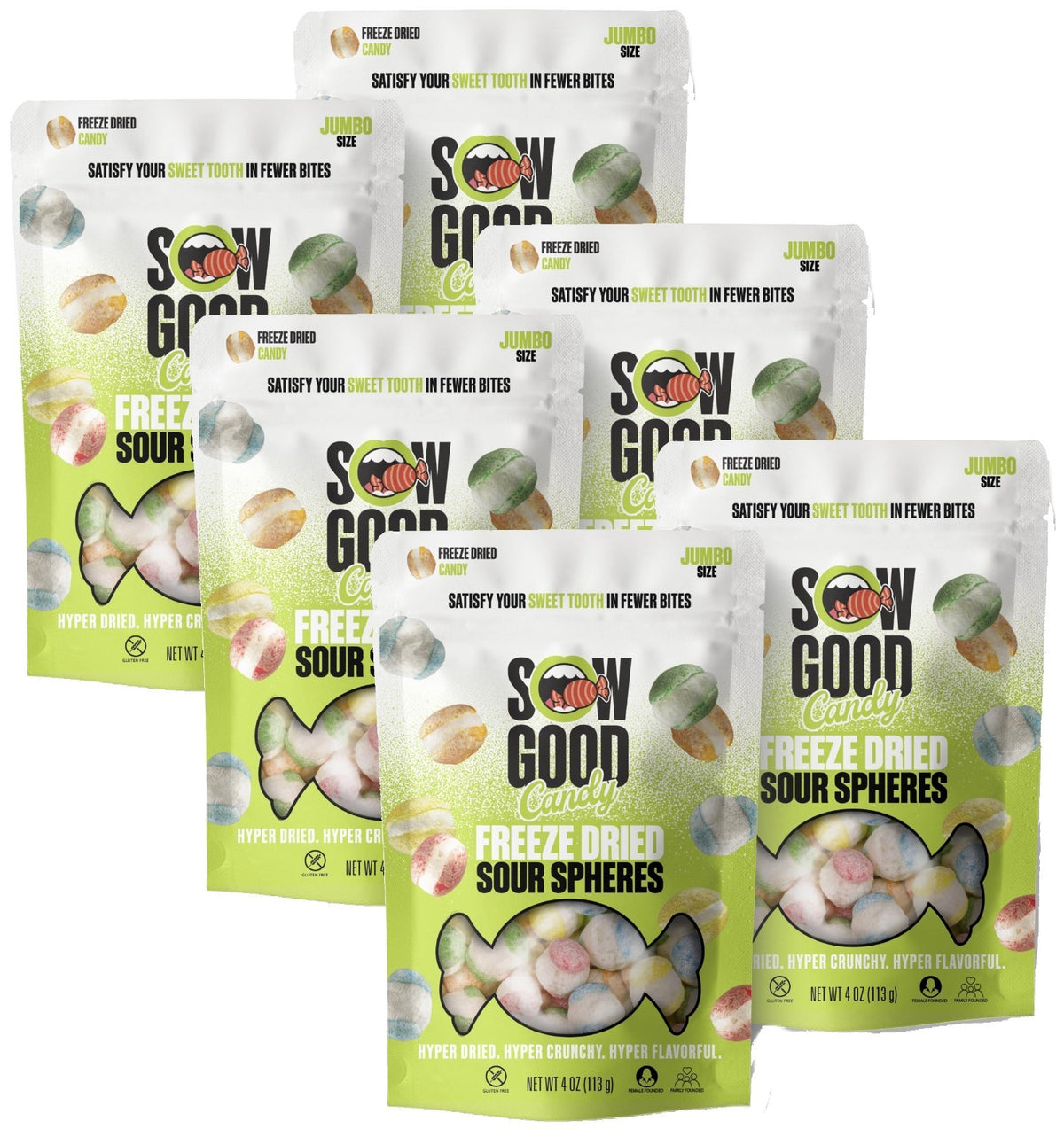 Freeze Dried Sour Candy Spheres Variety Pack - Crunchy Snack Treats